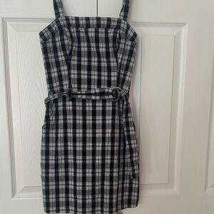 Hollister Black and White Plaid Mini Dress
